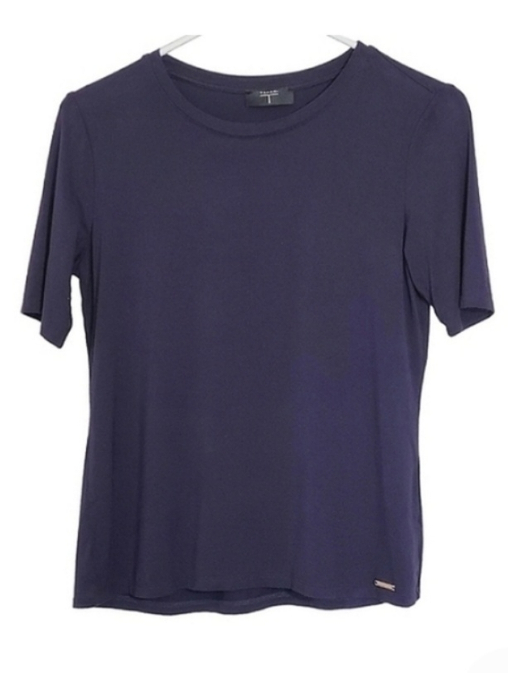 1012 * Tahari Basic Tee Navy Blue Size S